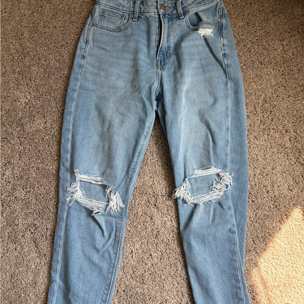 American Eagle Outfitters Light Blue Ripped Skinny Jeans
